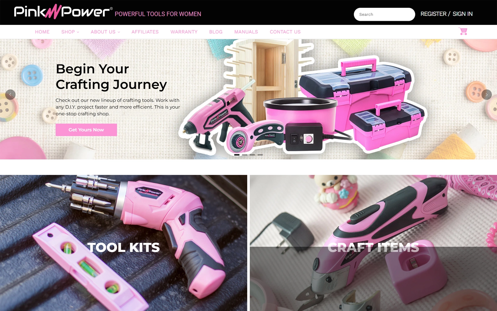 Pink Power eCommerce website